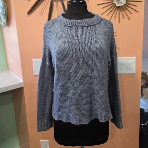 Martha's Vineyard Wooden Ships XS Gray Crew Neck Sweater Coastal Mohair Wool - Picture 1 of 8